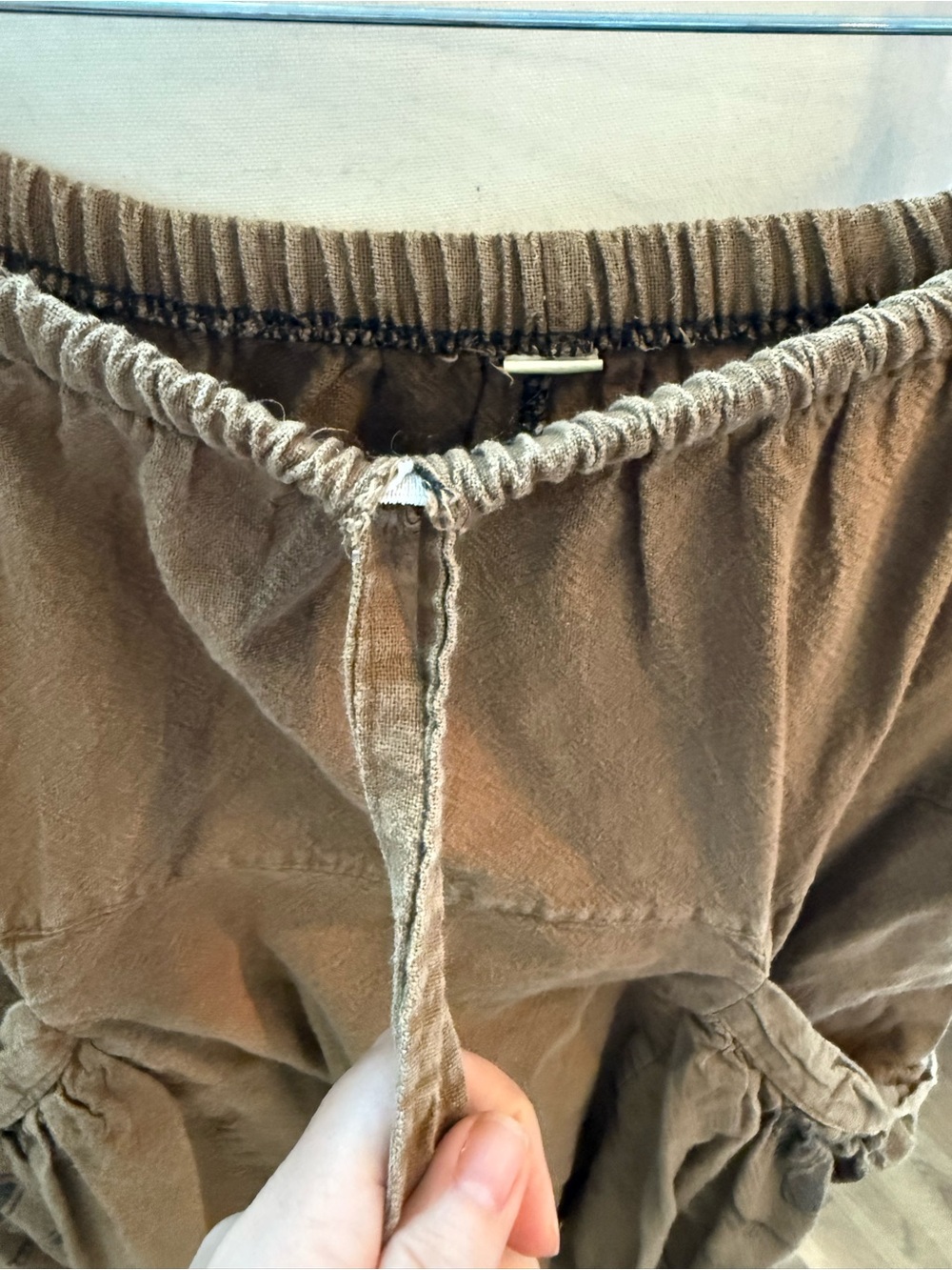 Boho Olive Drop-Crotch Om Cotton Harem Pants for Women - Picture 7 of 9